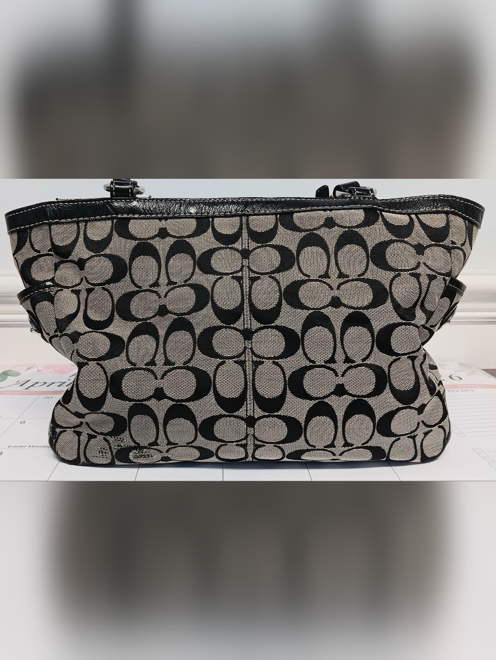 Coach Leather Trimmed East West Satchel - Picture 5 of 10